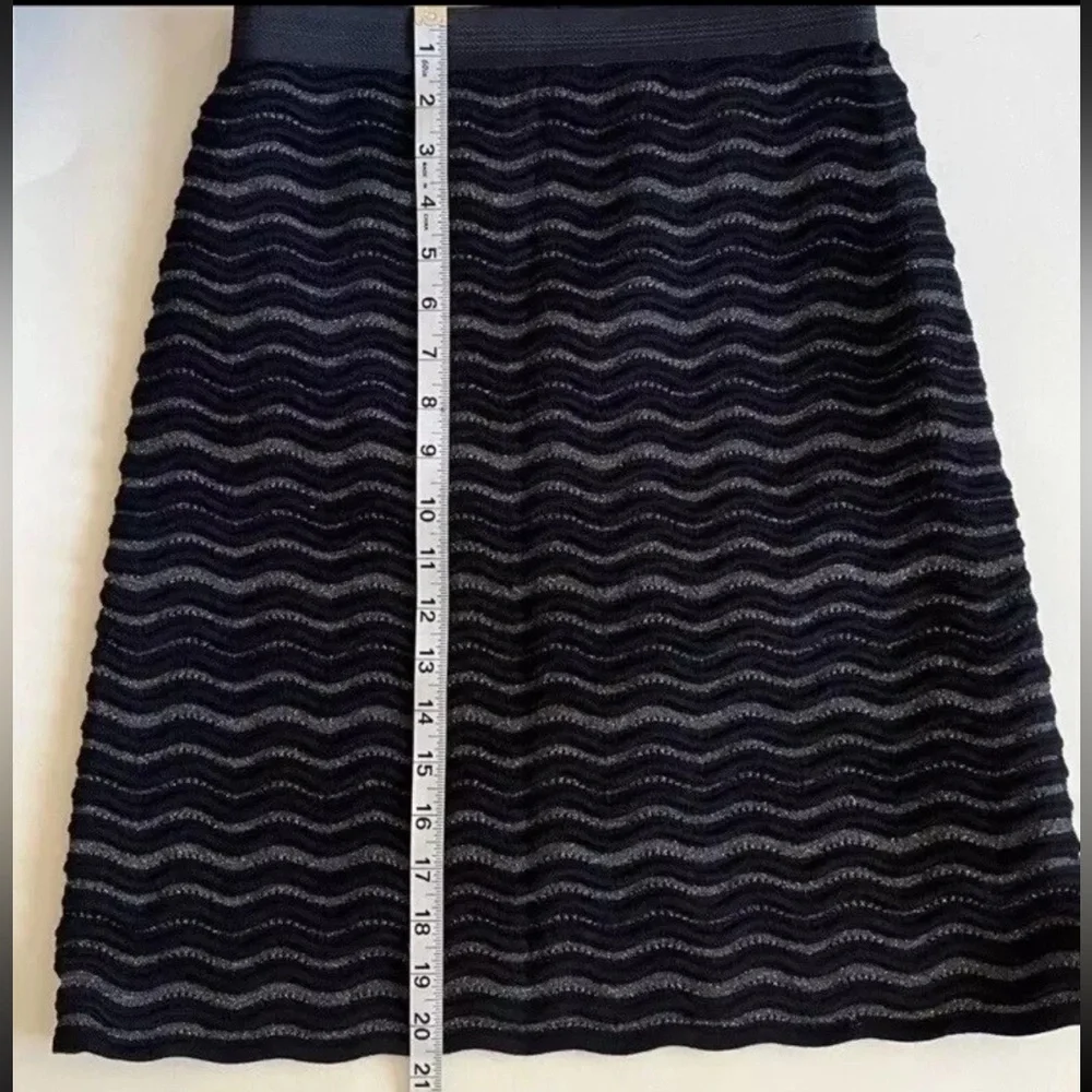 Tory Burch Women's Merino Wool Blend Textured Pencil Skirt Navy‎ Metallic XS